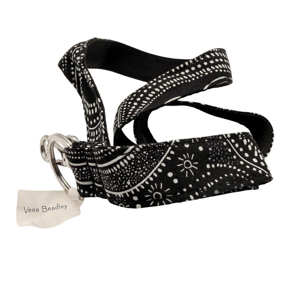 Vera‎ Bradley Wide Lanyard Stellar Paisley Black White Teacher Gift Whimsigoth